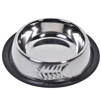 Bol metalic, Zola®, pentru pisica, 200 ml, gri Bol metalic, Zola®, pentru pisica, 200 ml, gri