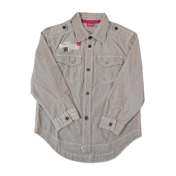 Camasa bumbac S.Oliver copii, alb/gri, marimea 104-110 cm, 4-5 ani Camasa bumbac S.Oliver copii, alb/gri, marimea 104-110 cm, 4-5 ani