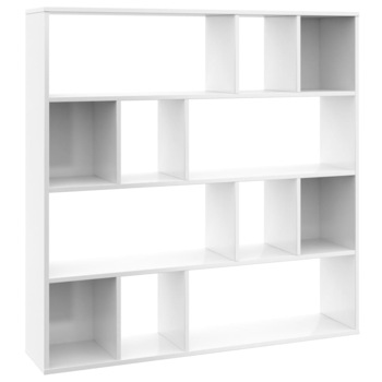 Separator de camera tip biblioteca vidaXL, PAL, 110 x 24 x 110 cm, Alb Separator de camera tip biblioteca vidaXL, PAL, 110 x 24 x 110 cm, Alb