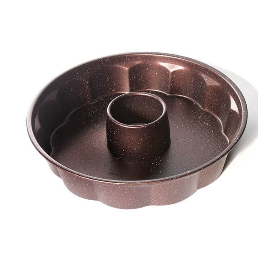 Forma pentru tort cu suprafata antiaderenta, Elekom EK-C08, Otel carbon, Acoperire de pulbere piatra, Rezistenta la zgarieturi, 7 x 27.5 cm, Maro