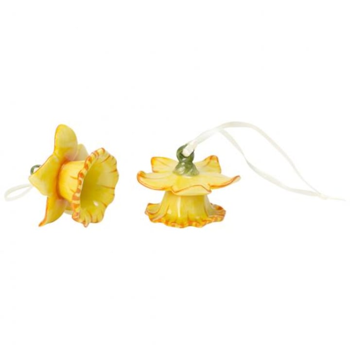 Decoratiune Paste-Set 2 floricele mini flower bells daffodil yellow, Villeroy&Boch, portelan
