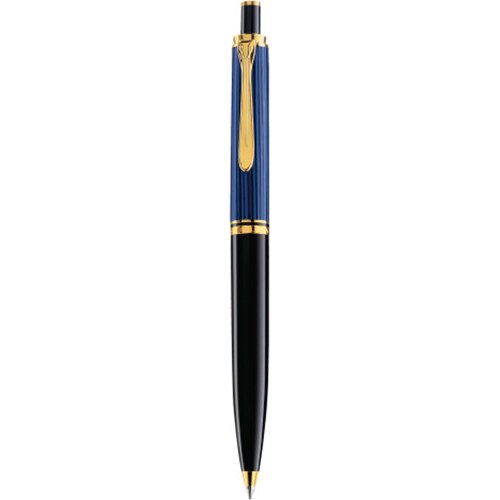 Pix Pelikan, Souveran K400 mina tip parker, accesorii placate cu aur, corp negru-albastru