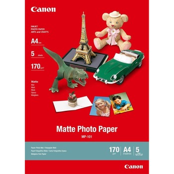 Hartie foto Canon mat MP101, 5 coli A4 Hartie foto Canon mat MP101, 5 coli A4