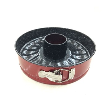 Forma pentru tort cu suprafata antiaderenta, Elekom EK-B05-2R, Otel carbon, Acoperire cu pulbere de piatra, Rezistenta la zgarieturi, 6.8 x 26 cm, Rosu/Negru Forma pentru tort cu suprafata antiaderenta, Elekom EK-B05-2R, Otel carbon, Acoperire cu pulbere de piatra, Rezistenta la zgarieturi, 6.8 x 26 cm, Rosu/Negru