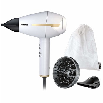 Uscator de par BaByliss Pro Compact Intense, 2400W, tehnologie ionica, 2x concentrator, difuzor volum, sac pentru stocare, alb Uscator de par BaByliss Pro Compact Intense, 2400W, tehnologie ionica, 2x concentrator, difuzor volum, sac pentru stocare, alb