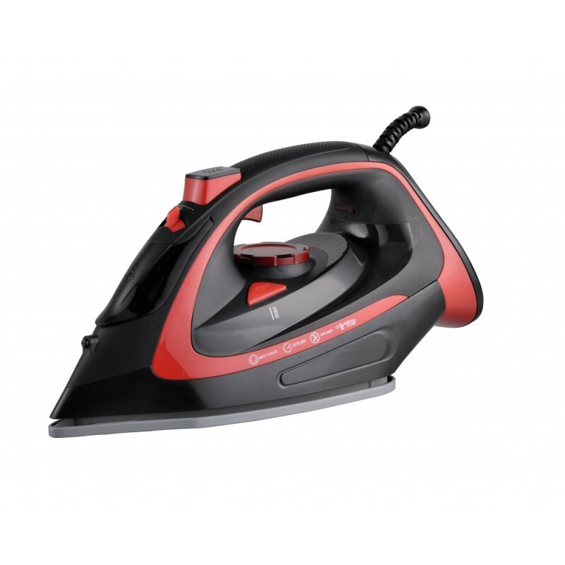 Fier de calcat Zephyr, 3000W, functie abur vertical, functie pulverizare, functie anti-calcar, rezervor 350ml, rosu+negru