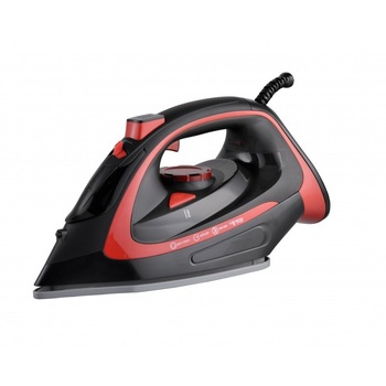 Fier de calcat Zephyr, 3000W, functie abur vertical, functie pulverizare, functie anti-calcar, rezervor 350ml, rosu+negru Fier de calcat Zephyr, 3000W, functie abur vertical, functie pulverizare, functie anti-calcar, rezervor 350ml, rosu+negru