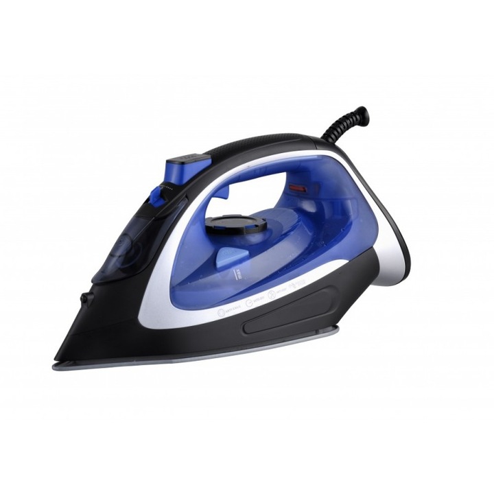 Fier de calcat Zephyr, 3000W, functie abur vertical, functie pulverizare, functie anti-calcar, rezervor 350ml, albastru+negru