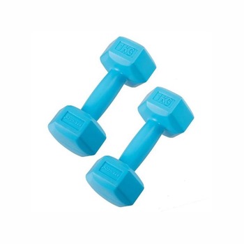 Set 2 Gantere fitness din cauciuc, 2x1 kg, culoare albastru Set 2 Gantere fitness din cauciuc, 2x1 kg, culoare albastru