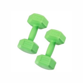 Set 2 Gantere fitness din cauciuc, 2x1,5 kg, culoare verde Set 2 Gantere fitness din cauciuc, 2x1,5 kg, culoare verde