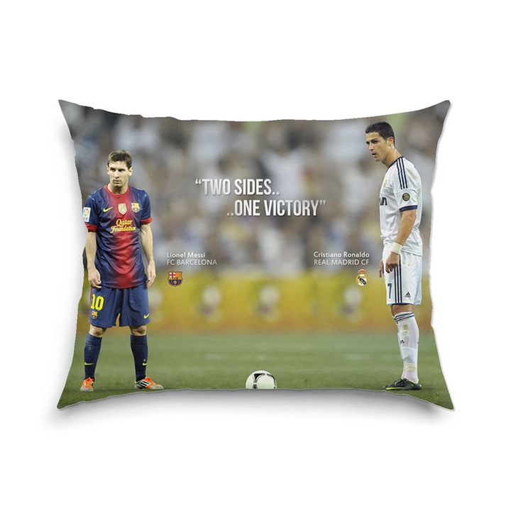 Perna decorativa Heartwork Cristiano Ronaldo si Lionel Messi, Decoratiuni pentru casa, 40 x 52 cm