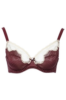 Sutien fara burete din microfibra si dantela, cu sarma, Intimamoda Clara 6030, Alb/Bordo Sutien fara burete din microfibra si dantela, cu sarma, Intimamoda Clara 6030, Alb/Bordo