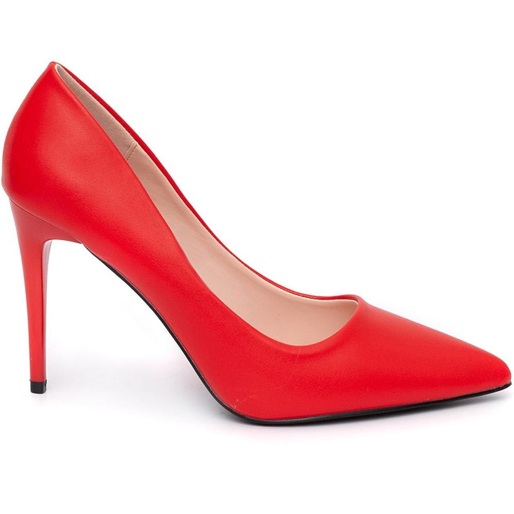 Pantofi dama Caroll stiletto, Rosu, Rosu
