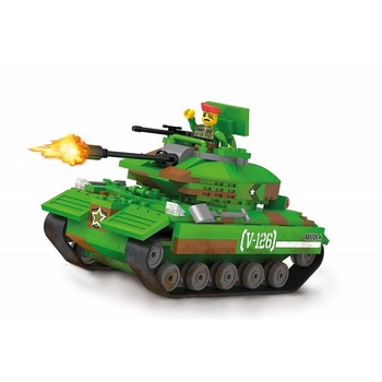 Joc constructie Blocki, Tanc, 253 piese , Robentoys Joc constructie Blocki, Tanc, 253 piese , Robentoys