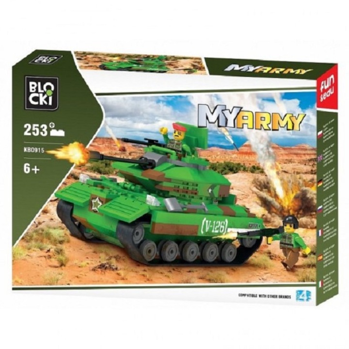 Set de constructie Tank 253 elemente, Blocki My Army