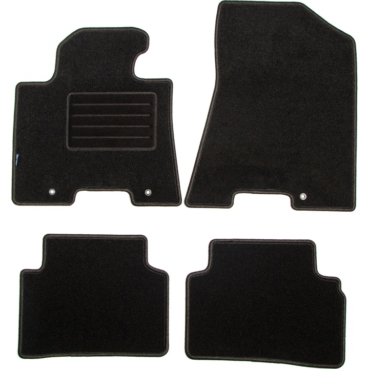 Set 4 Covorase mocheta Petex pentru Hyundai Tucson II 2015-2018, negru/grafit