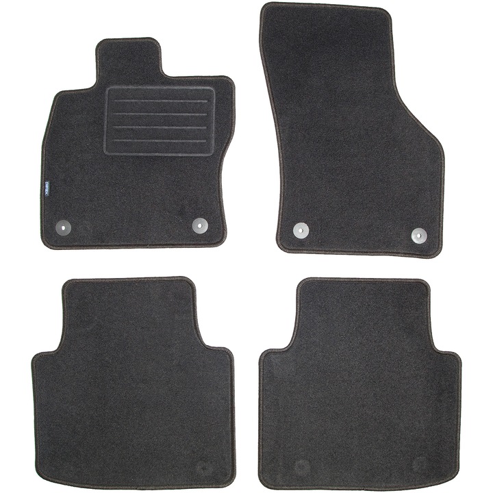 Set 4 Covorase mocheta Petex pentru Skoda Superb III, Superb III Kombi de la 2015-, negru/grafit