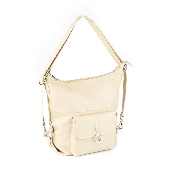 Geanta Ayline, tip rucsac roz din piele naturala moale 8110