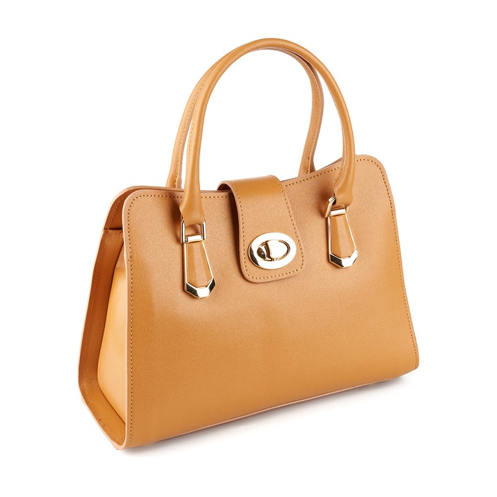 Analisa táska, valódi bőrből készült konyak 8117