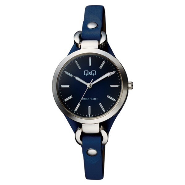 Ceas Q&Q QB17J302Y, dama, carcasa 32mm, cadran bleumarin, curea bleumarin