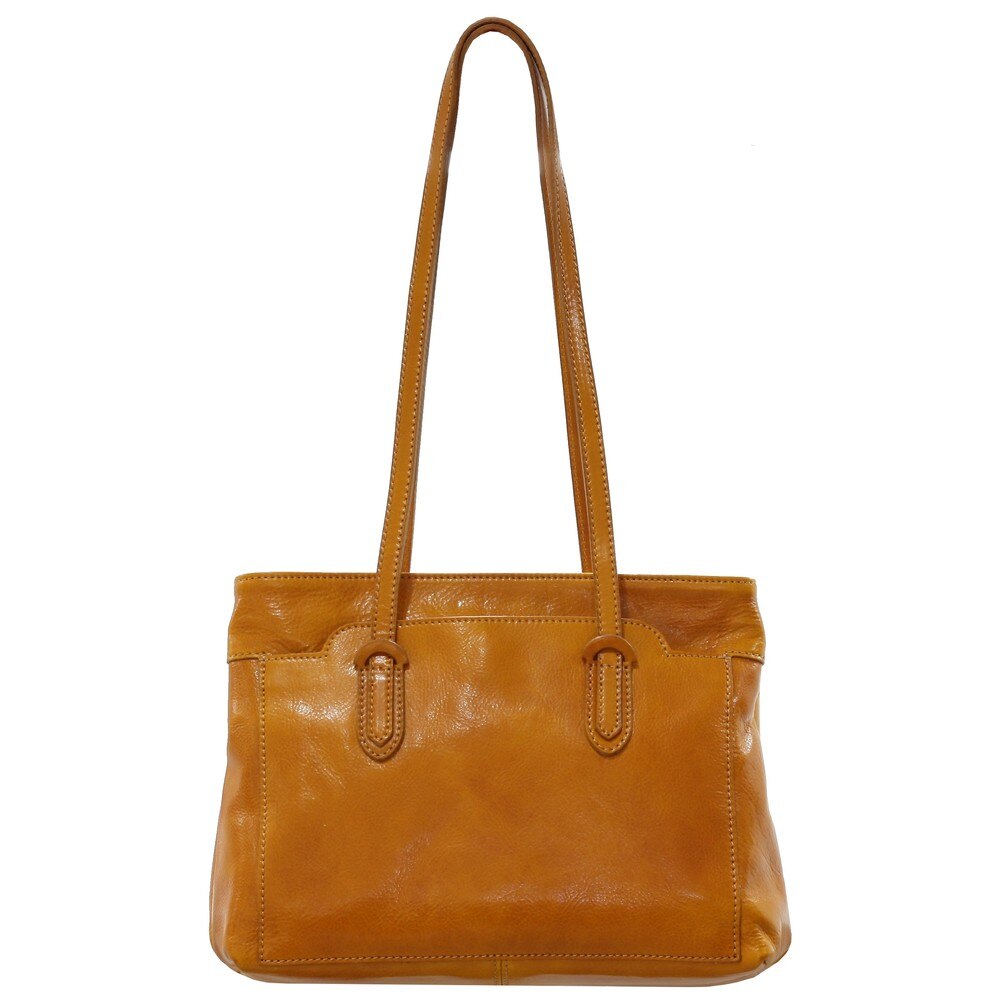 Geanta dama casual piele naturala vachetta 5521F galbena