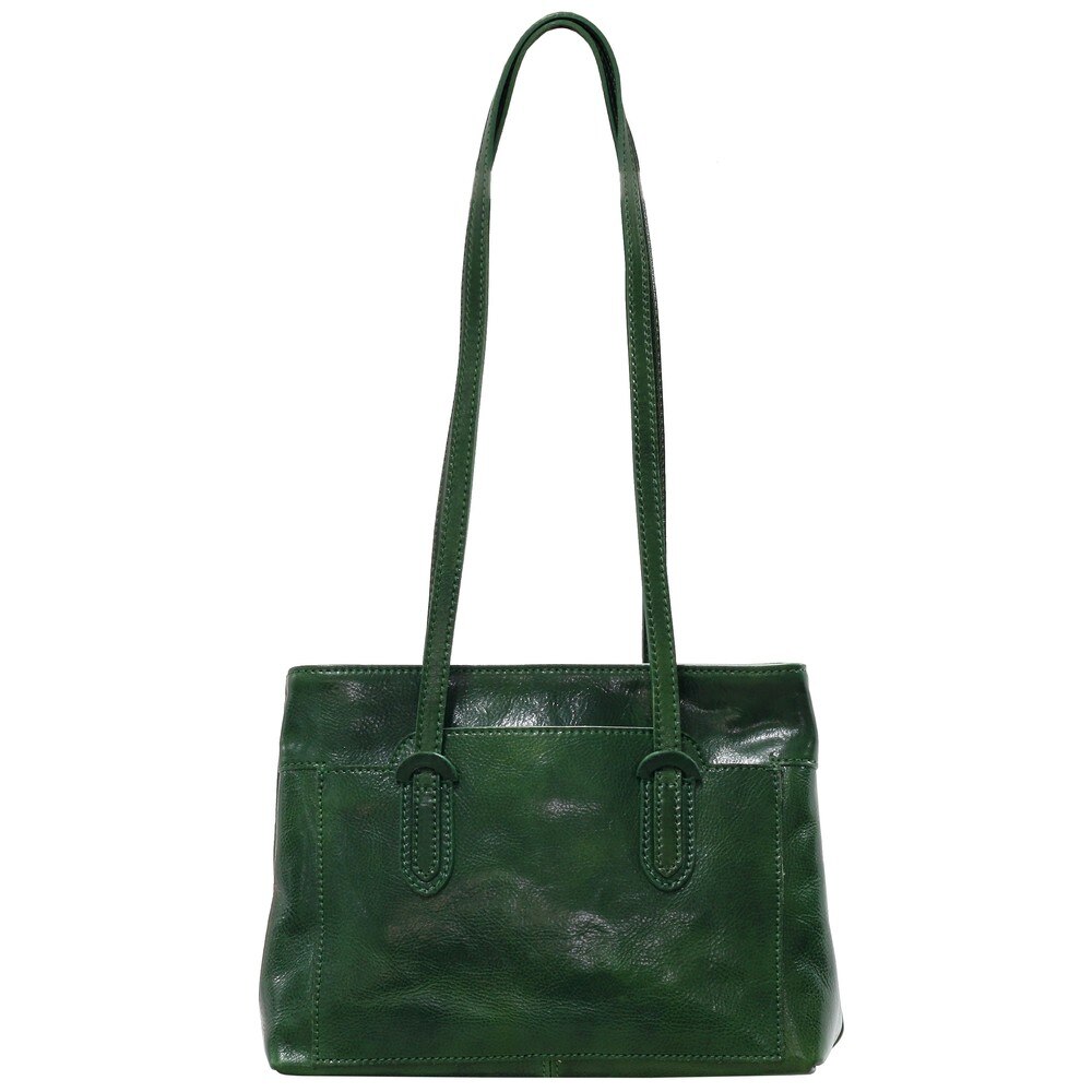 Geanta de dama casual din piele naturala vachetta 5520D verde