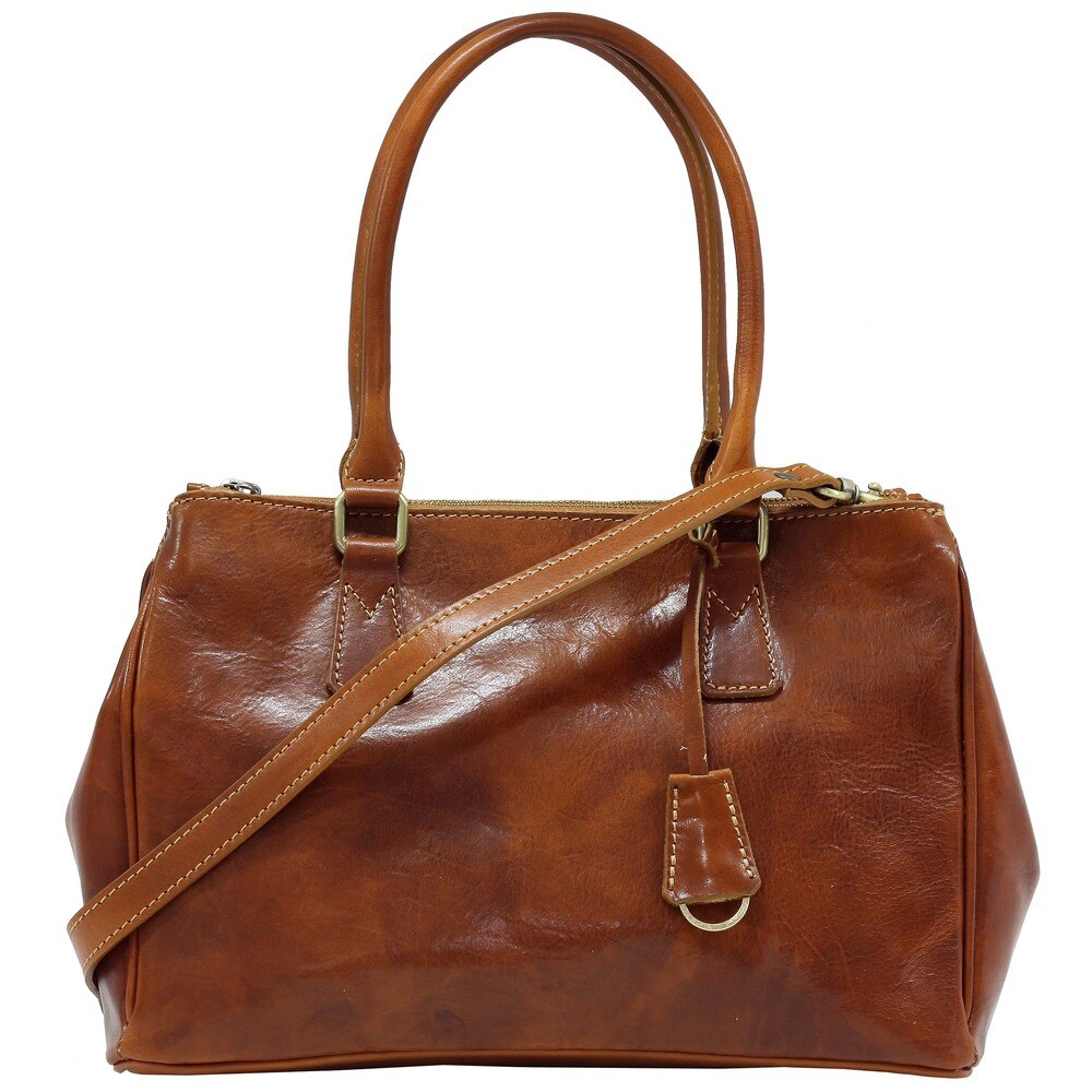 Geanta de dama casual din piele naturala vachetta 5524C miere