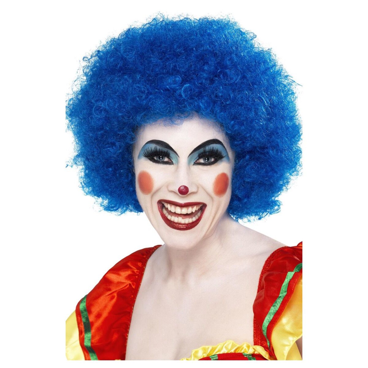 Peruca afro clown albastra