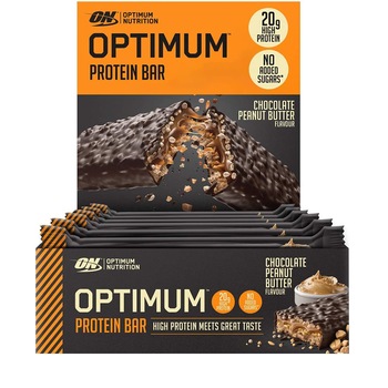 Batoane proteice, Optimum Nutrition, Unt de Arahide, 10 buc x 62g Batoane proteice, Optimum Nutrition, Unt de Arahide, 10 buc x 62g