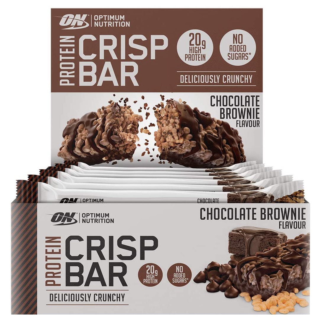 Batoane proteice, Optimum Nutrition, Crispy Bar Ciocolata, 10 buc x 65g