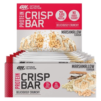 Batoane proteice, Optimum Nutrition, Crispy Bar Marshmallow, 10 buc x 65g Batoane proteice, Optimum Nutrition, Crispy Bar Marshmallow, 10 buc x 65g