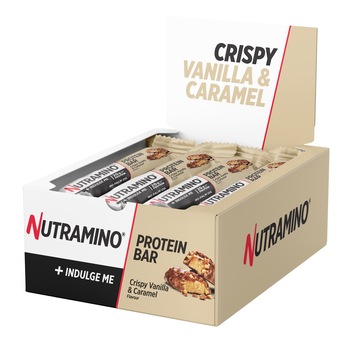 Batoane proteice Nutramino Crispy Vanilie & Caramel, 12 buc x 64g Batoane proteice Nutramino Crispy Vanilie & Caramel, 12 buc x 64g