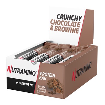 Batoane proteice, Nutramino, Crispy Ciocolata Brownie, 12 buc x 64g Batoane proteice, Nutramino, Crispy Ciocolata Brownie, 12 buc x 64g