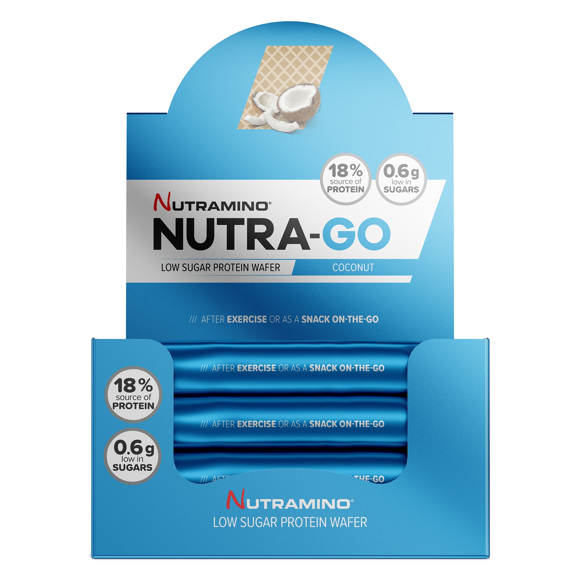 Napolitane proteice Nutramino, Nuca de Cocos ciocolata, 16 buc x 39 gr