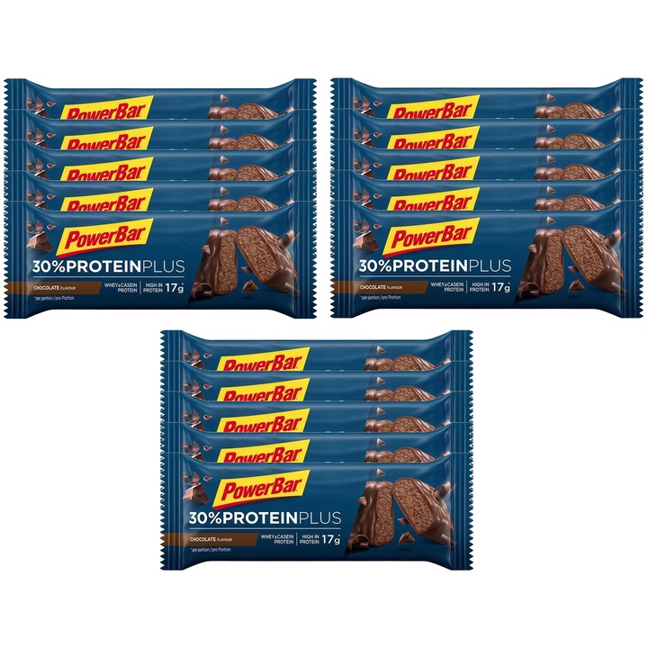 Batoane proteice PowerBar ProteinPlus 30%, Ciocolata, 15 buc x 55g