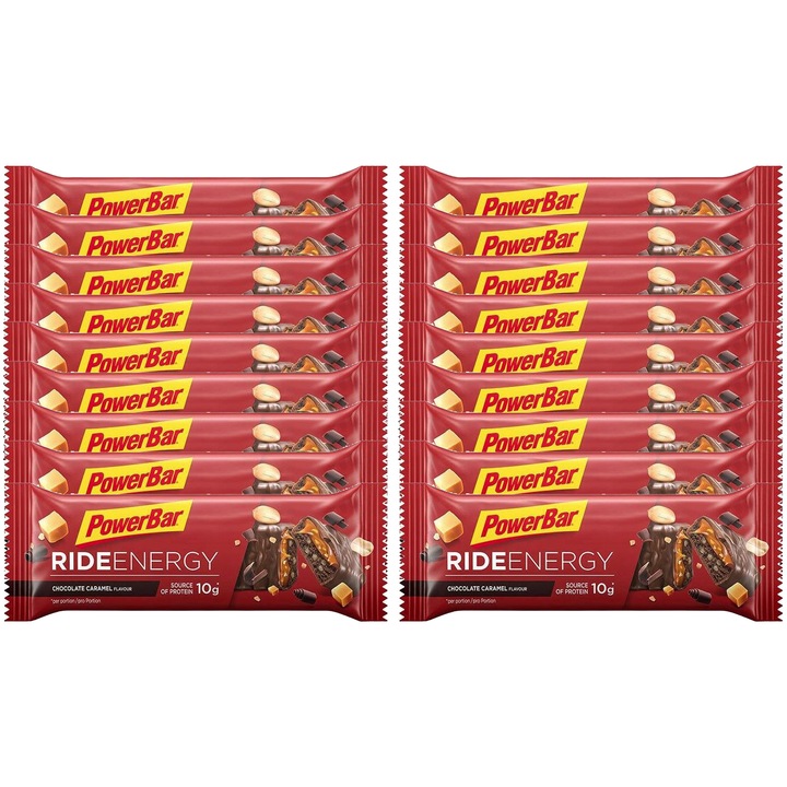 Batoane energizante cu cereale PowerBar Ride Energy, Ciocolata Caramel, 18 buc x 55g