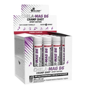 Magneziu si vit B6 Olimp Sport Nutrition Chela-Magneziu B6 Cramp, aroma cirese, 20 fiole Magneziu si vit B6 Olimp Sport Nutrition Chela-Magneziu B6 Cramp, aroma cirese, 20 fiole