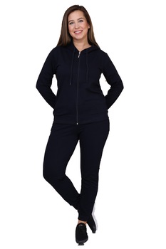 Compleu casual-sport dama Relax Plus Size, bumbac, Negru Compleu casual-sport dama Relax Plus Size, bumbac, Negru