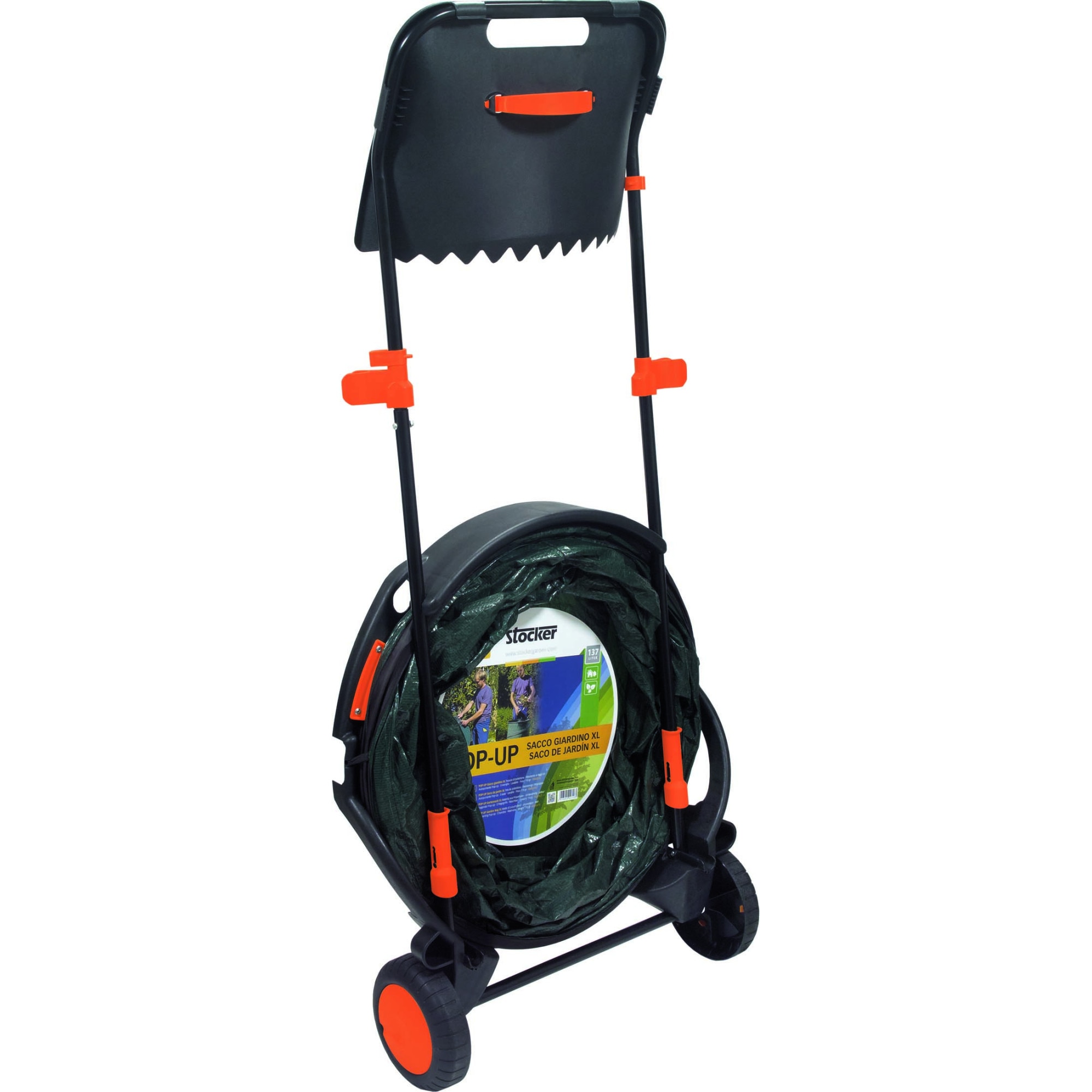 Sac Pop Up cu rotile si lopata, set pentru gradina, Ø 50 x h 80 cm, 160 l