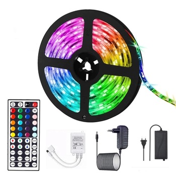 Kit Banda LED RGB 5050 60 led/m 5 metri IP20+Telecomanda 44 taste cu IR+Transformator 12V 6А Kit Banda LED RGB 5050 60 led/m 5 metri IP20+Telecomanda 44 taste cu IR+Transformator 12V 6А