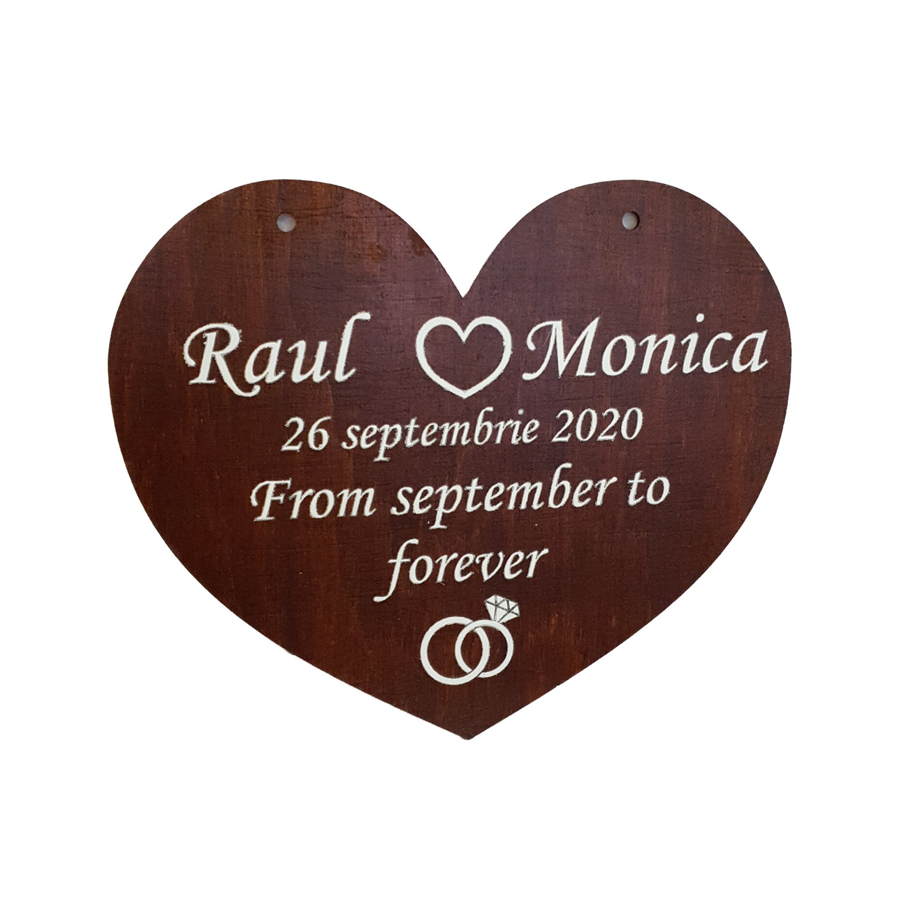 Tablita Save the date in forma de inima 25x21x0.3 cm