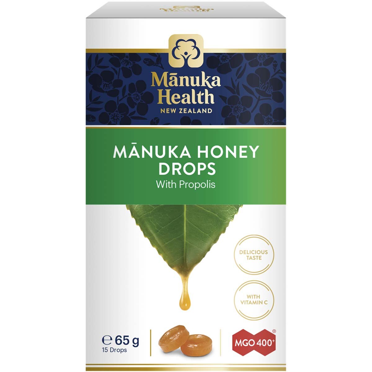Bomboane cu miere de Manuka MGO 400+ Manuka health, miere si propolis, 65g