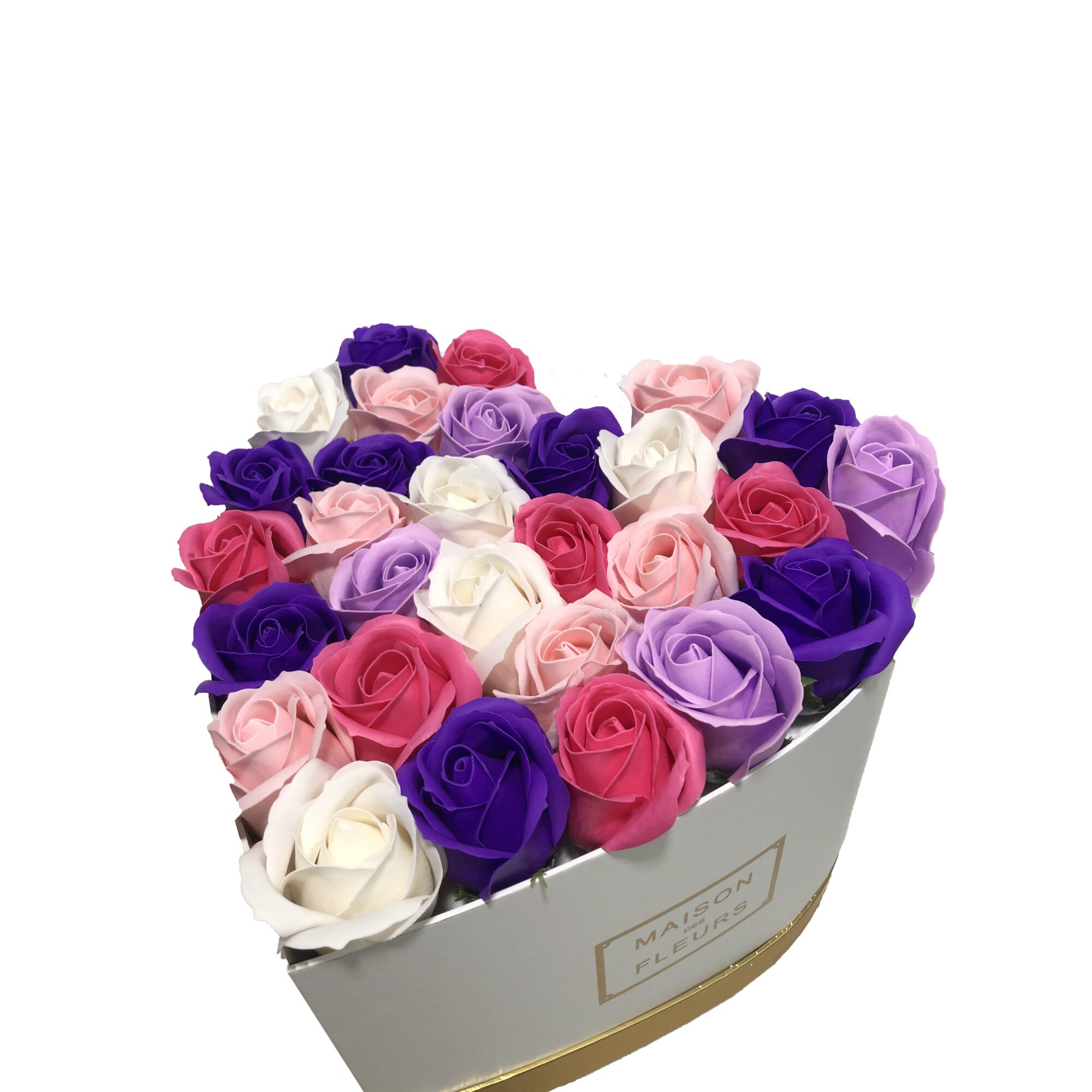 Trandafiri din sapun parfumati - inimioara, Colorissima, 25 cm, i2-03