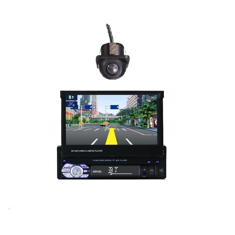 Navigatie GPS Mp5 player 1 din Gps Harta Europa+camera incastrabila Dome Retractabil Mirrorlink prin Android