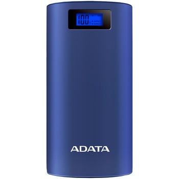 Acumulator extern ADATA P20000D, 2xUSB, LED, Lanterna LED, 20000 mAh, Blue Acumulator extern ADATA P20000D, 2xUSB, LED, Lanterna LED, 20000 mAh, Blue
