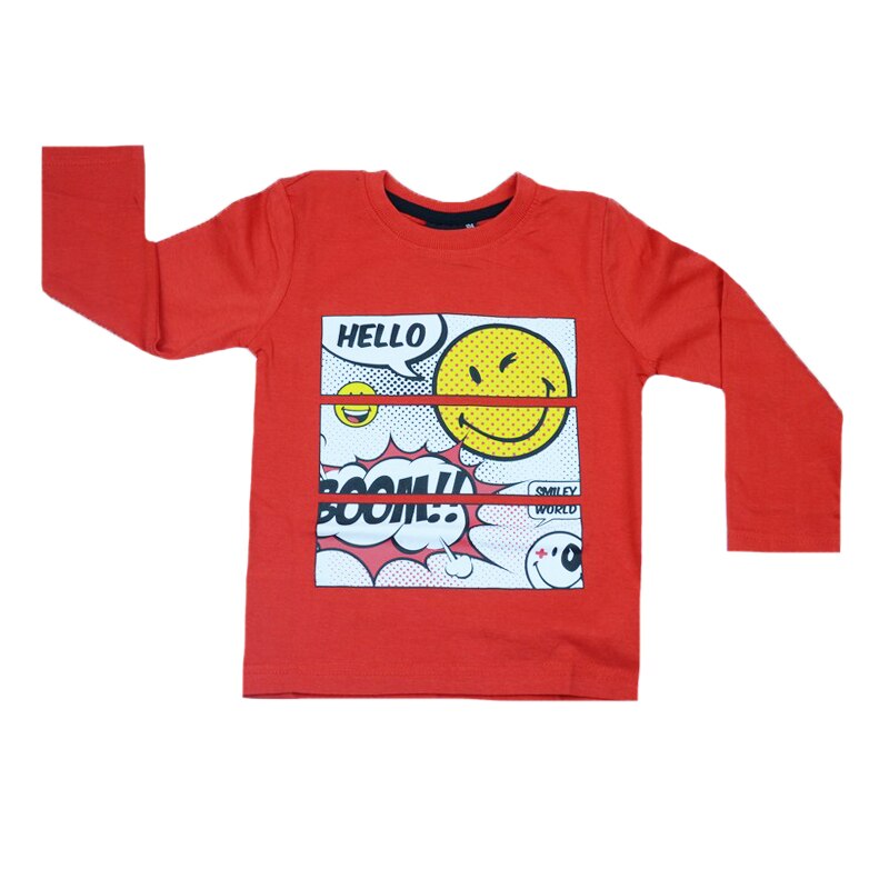 Bluza cu maneca lunga, Disney, Smiley, Rosu