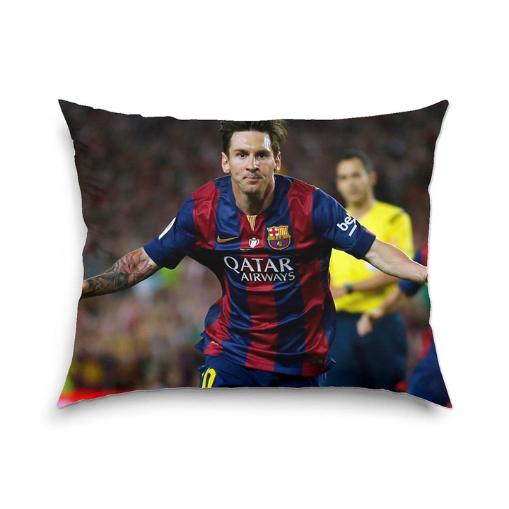 Perna decorativa Heartwork Messi dupa gol, Decoratiuni pentru casa, 40 x 52 cm