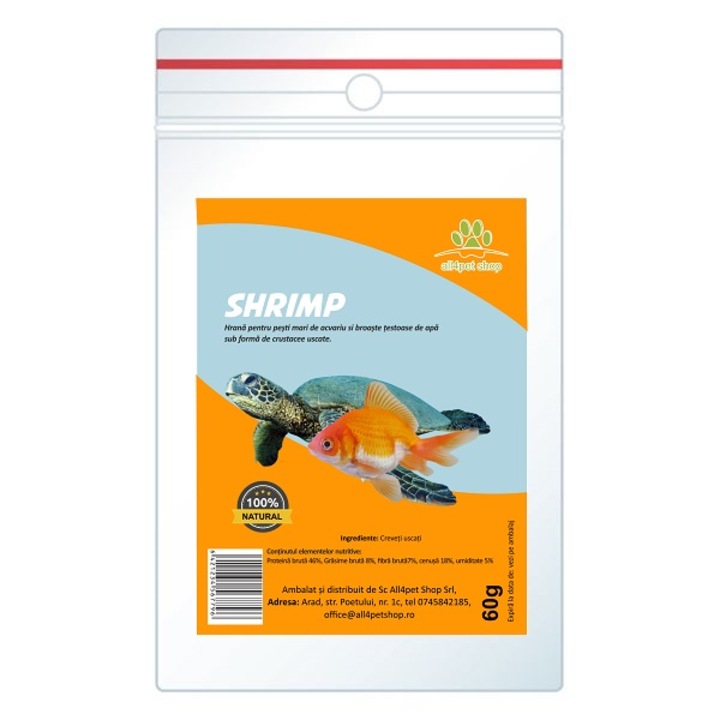 Храна за костенурки от скариди All4pet Shop, 60гр