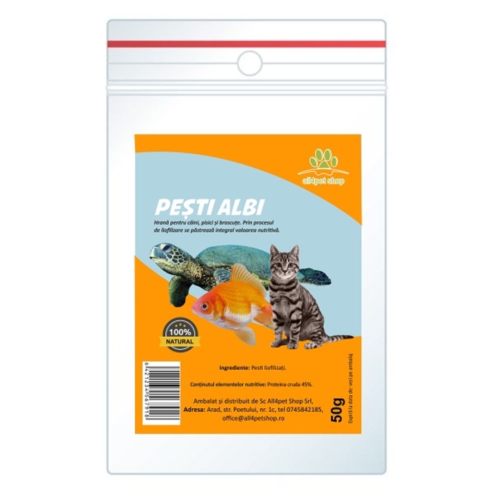Hrana pentru Broaste testoase, Pesti albi Liofilizati, 50