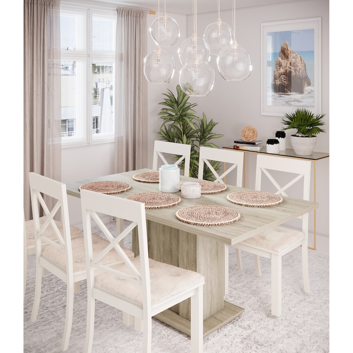 Irim Palace konyha asztal, 160x90x75 cm, Sonoma